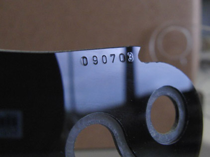 Manufacturing date of the visor